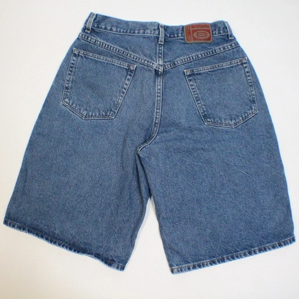 VTG Britannia Mens‎ 33 Blue Denim Shorts Jorts 90s Y2K Dad